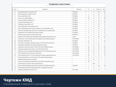 Чертежи КМД с ведомостями отправочных марок